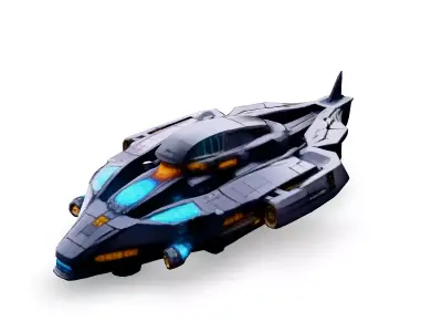 Scifi Gunship HighDetail 3D Model Low-poly 3D model
