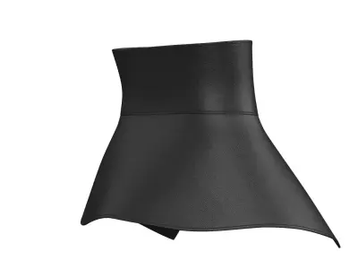 Wide Black Ribbon Bustier 3D model