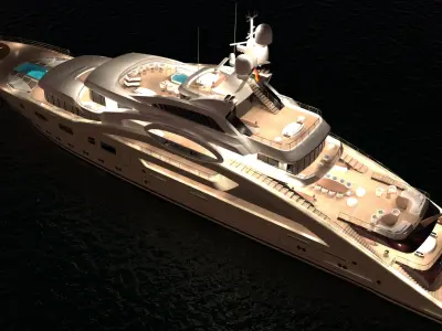 Ace Superyacht Night Scene1 3D model