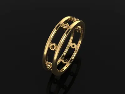 Spaced Infinity Bezel Basket Band Ring 1mm40 Diamond Size 3D print model