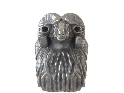 Garden ram metal statues Low-poly 3D model