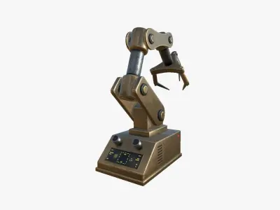 Robotic Hand A07 Bronze - Machinery Industrial Design Low-poly 3D model