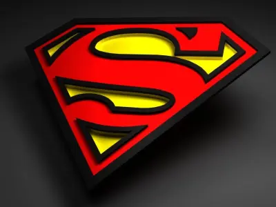 superman logo animated Low-poly 3D model