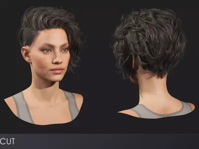 Realistic female hairstyles - pack 3 Low-poly 3D model