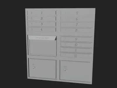 Stylized Community Mailbox Low-poly 3D model