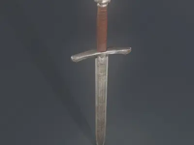 Worn Sword Free low-poly 3D model