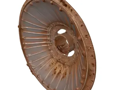 Weathered Industrial Turbine Part 3D model