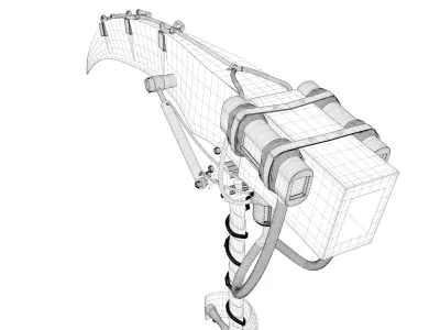 Fire-Spitting mechanical Scythe 3D model