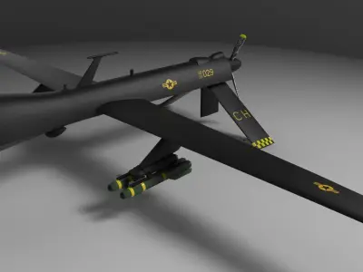 MK-01 Predator Drone - Detailed 3D Model  and Animation Projects Low-poly 3D model