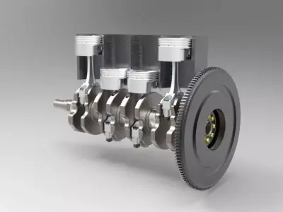crank piston mechanism Free 3D model