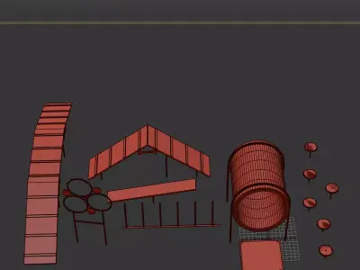 Dog training area 3D model
