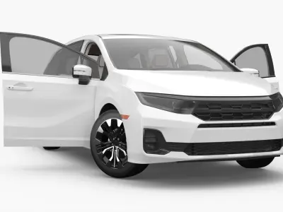 Comfortable Travel Van 2025 White Simplified 3D model