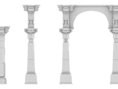Temple Columns 3D model