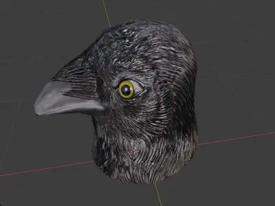 Crow Head Mask Low-poly 3D model