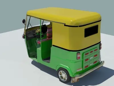 Indian auto Rickshaw Green 3D model