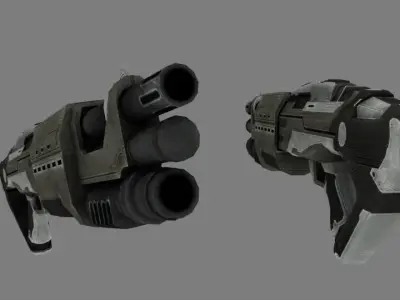Modern Shotgun low-poly 3D Model Low-poly 3D model