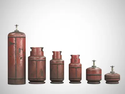 Gas Cylinders  Low-poly 3D model