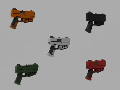 Warhammer 40k Imperial Guard Pistol Low-poly 3D model