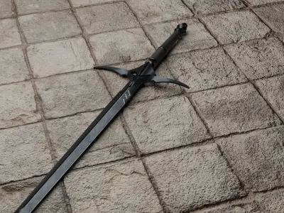 Dark sword Free low-poly 3D model