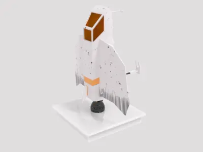 B1-Ship paper fighter jet Low-poly 3D model
