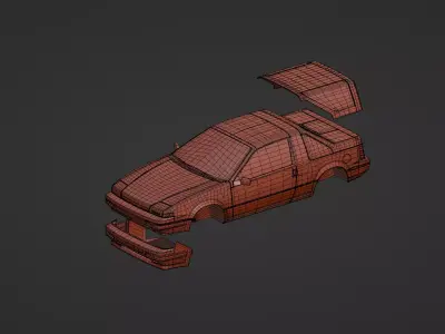 1986 Nissan EXA Pular N13 Low-poly 3D model