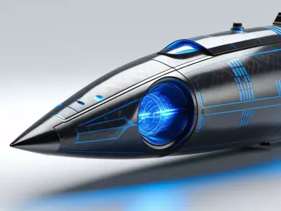 Sleek Futuristic SciFi Submarine Drone 3D model