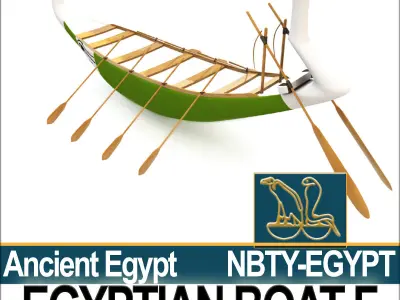 Ancient Egypt Boat F 3D model