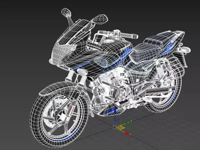  Pulsar  Motorcycle Motorbike Low-poly 3D model