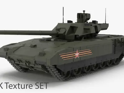 T-14 Armata Green Clean Low-poly 3D model
