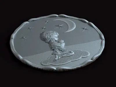 Little Prince bas-relief 3D print model