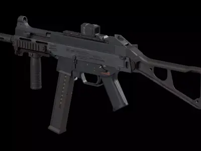 HK UMP 45 ACP - Threaded Barrel Edition TACTICAL PACK Low-poly 3D model