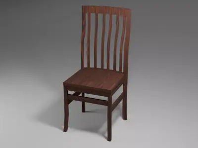 Old wooden chair Free low-poly 3D model purchase