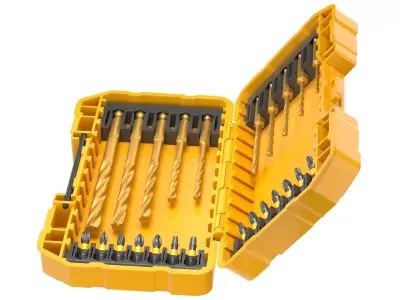 DeWalt Impact Drill and Bit Set Low-poly 3D model