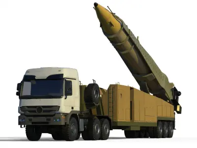 Iranian ballistic missile Emad 3D model