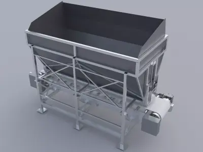 Conveyor belt with hopper 3D model