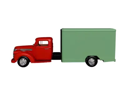 1950 Box Delivery Pickup 3D Model Classic Cargo Utility Vehicle 3D model