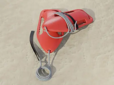 Lifebuoys two life preservers on beach 3D Model Pack