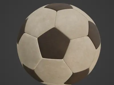 Old Leather Soccer Ball 03 3D model