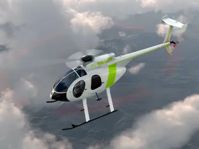 MD 500E Light Utility Civilian Helicopter 3D model
