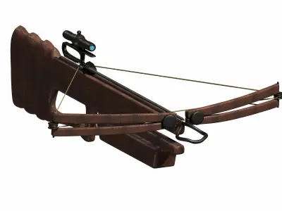 Wooden Crossbow Low-poly 3D model