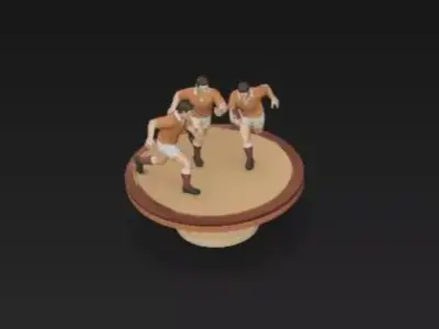 Rugby Players Podium 3D Model 3D print model