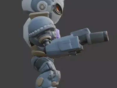 Aesthetic Heavy Combat Chibi 3D Model Low-poly 3D model buy