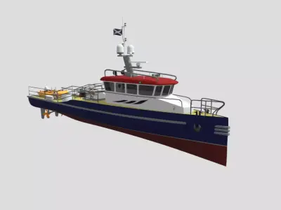 Offshore Supply Vessel Industrial Marine Ship Low-poly 3D model