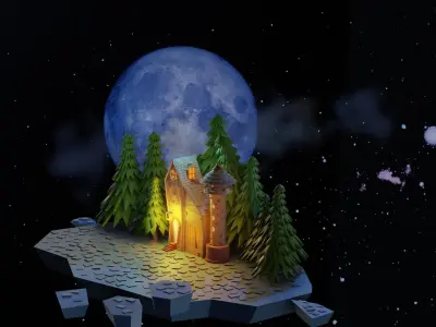 house in the clouds 3D model