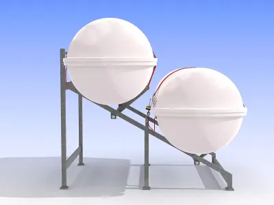 Liferaft on Sliding Rack 3D model