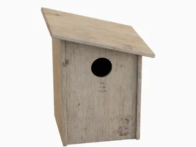Wooden Birdhouse C Set 3D model