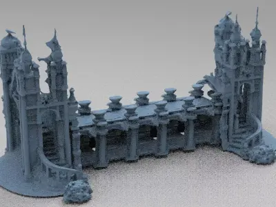 Ancient Culture Ruins bridge 1 3D model