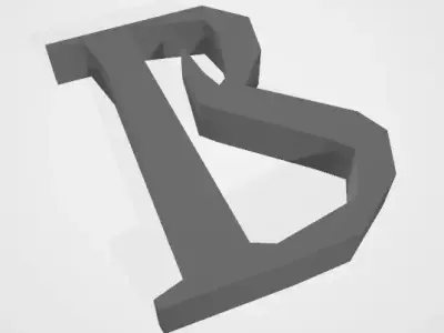 Stereoscopic word Free 3D model