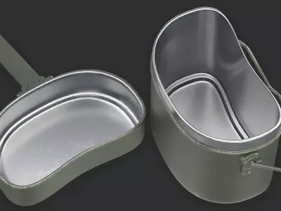 WWII Military Mess Kit 3D model