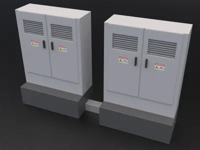 Electric Control Boxes Low-poly 3D model